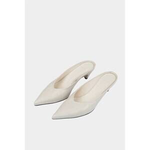 NEW CORDERA women's leather pointy mules in white